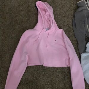 Champion Pink Cropped Hoodie